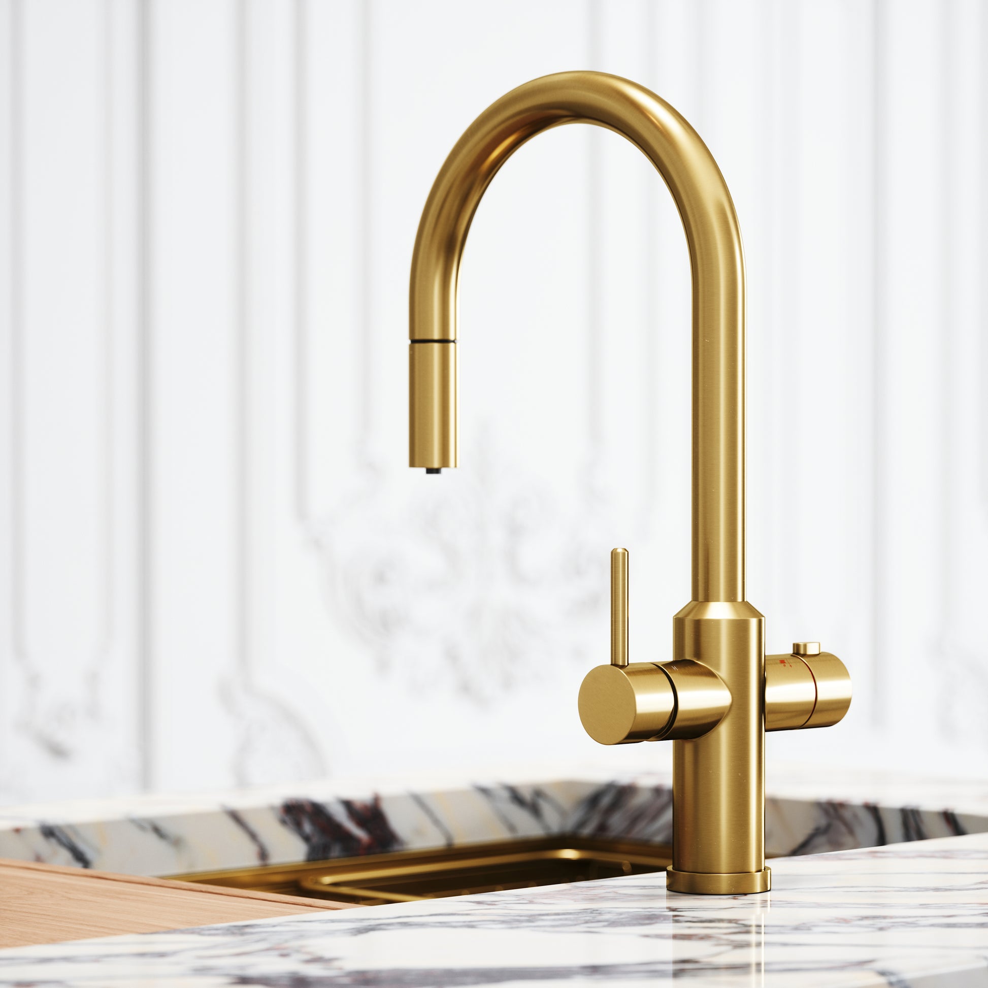 Filtrata Filtro Brushed Gold 4 in 1 Pull-out Boiling Water Tap