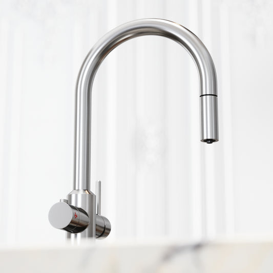 Filtrata Filtro Brushed Nickel 4 in 1 Pull-out Boiling Water Tap