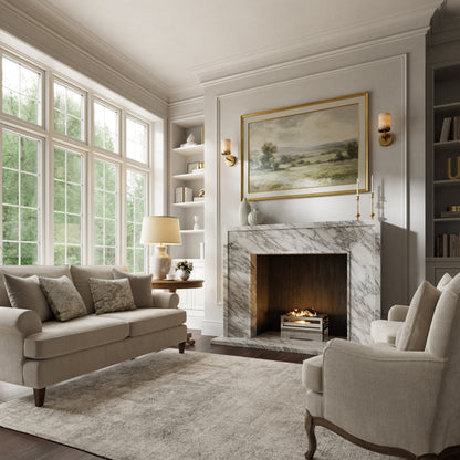 Beaumont Arabescato Honed Marble Fireplace 1600mm