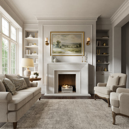 Beaumont Beige Limestone Honed Marble Fireplace 1600mm