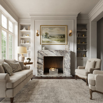 Beaumont Calacatta Viola Honed Marble Fireplace 1600mm