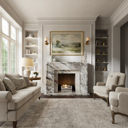 Beaumont Calacatta Viola Honed Marble Fireplace 1600mm
