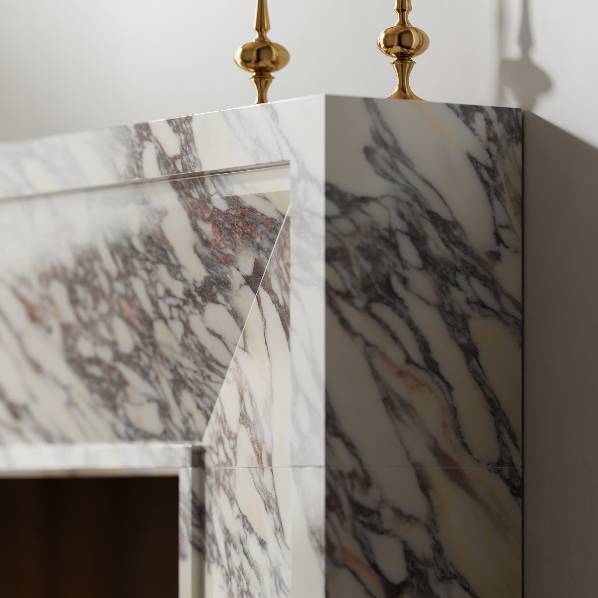 Beaumont Calacatta Viola Honed Marble Fireplace 1600mm