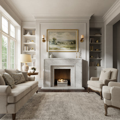 Beaumont Carrara Honed Marble Fireplace 1600mm