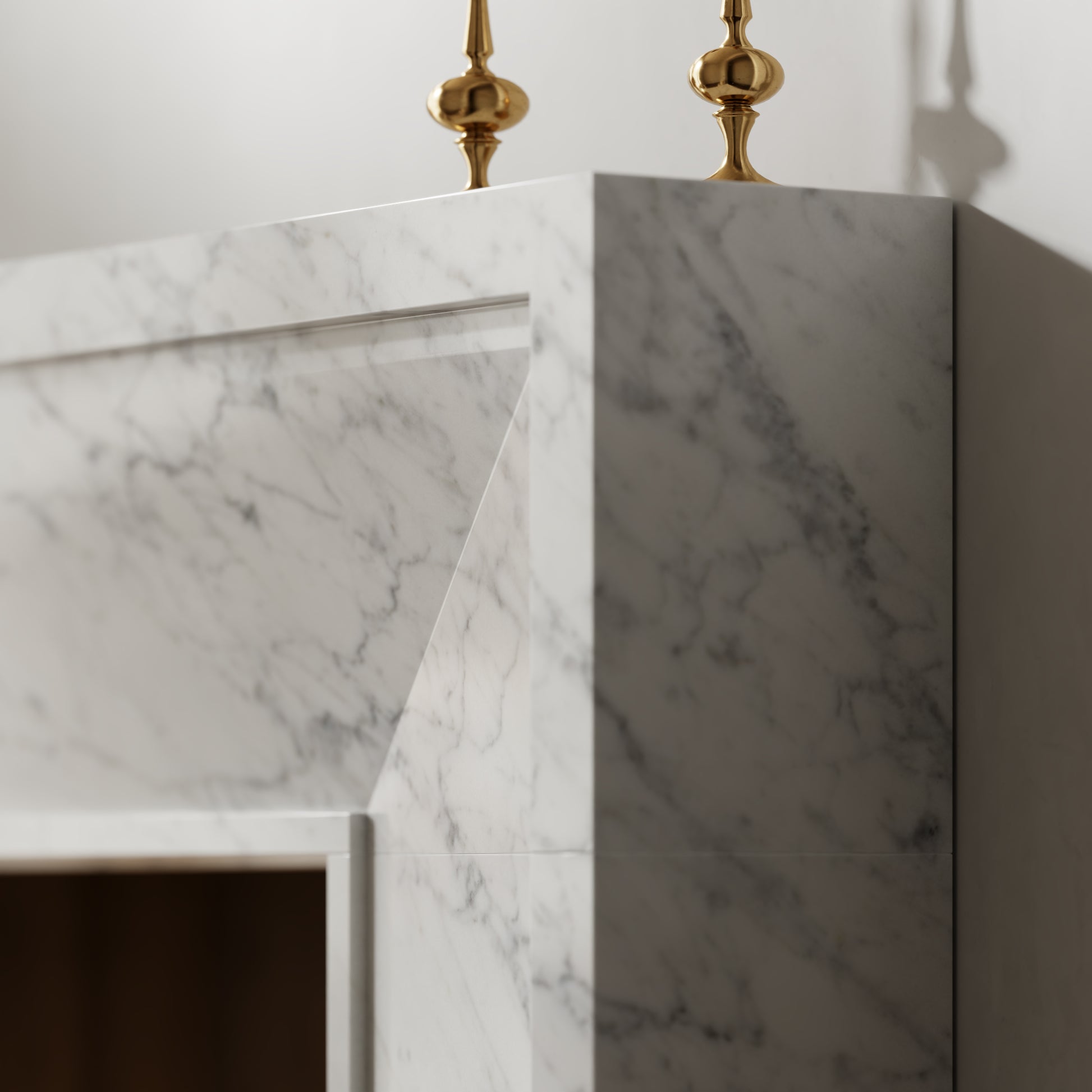 Beaumont Carrara Honed Marble Fireplace 1600mm