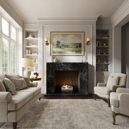 Beaumont Nero Marquina Honed Marble Fireplace 1600mm