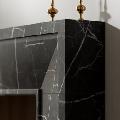 Beaumont Nero Marquina Honed Marble Fireplace 1600mm