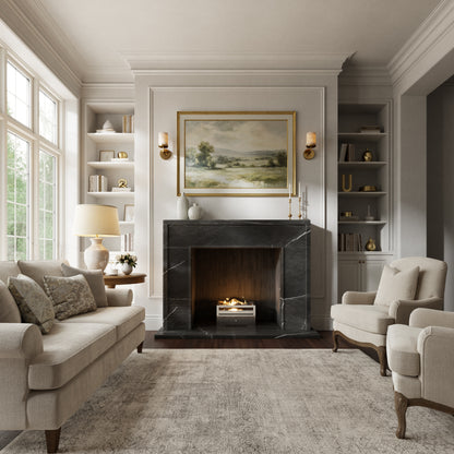 Beaumont Pietra Grey Honed Marble Fireplace 1600mm