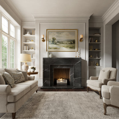 Beaumont Pietra Grey Honed Marble Fireplace 1600mm