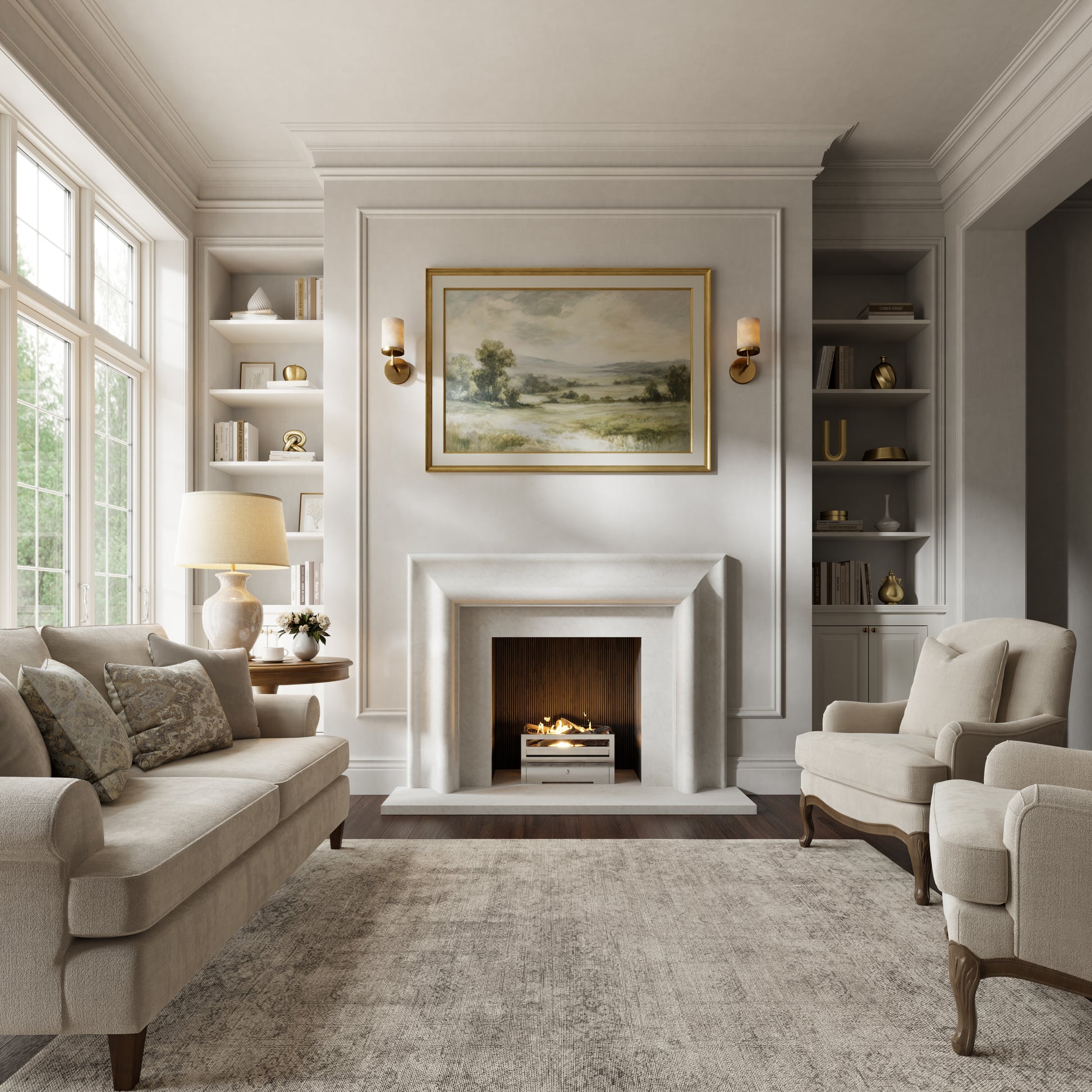 Carmina Beige Limestone Honed Marble Fireplace 1500mm