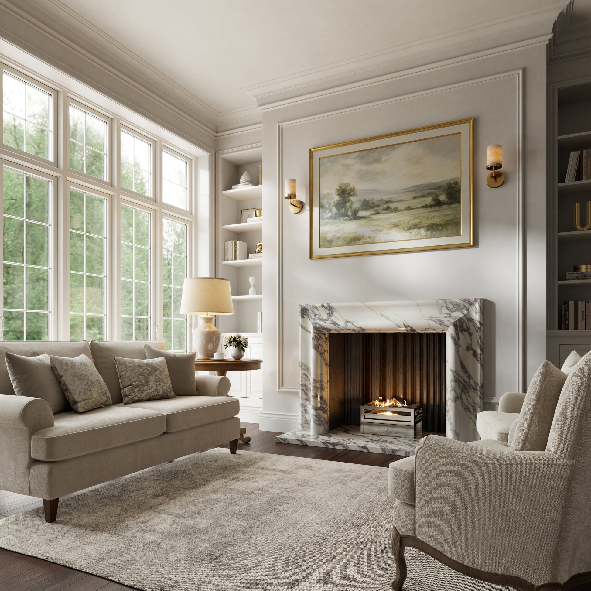 Carmina Calacatta Viola Honed Marble Fireplace 1500mm