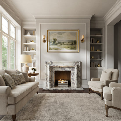 Carmina Calacatta Viola Honed Marble Fireplace 1500mm