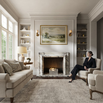 Carmina Calacatta Viola Honed Marble Fireplace 1500mm
