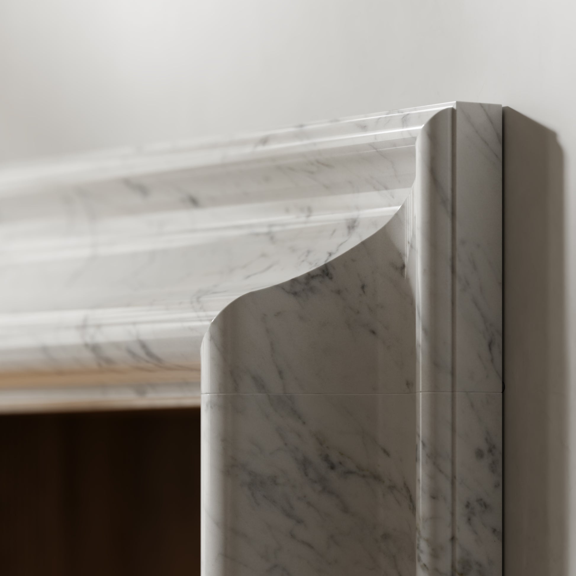 Carmina Carrara Honed Marble Fireplace 1500mm