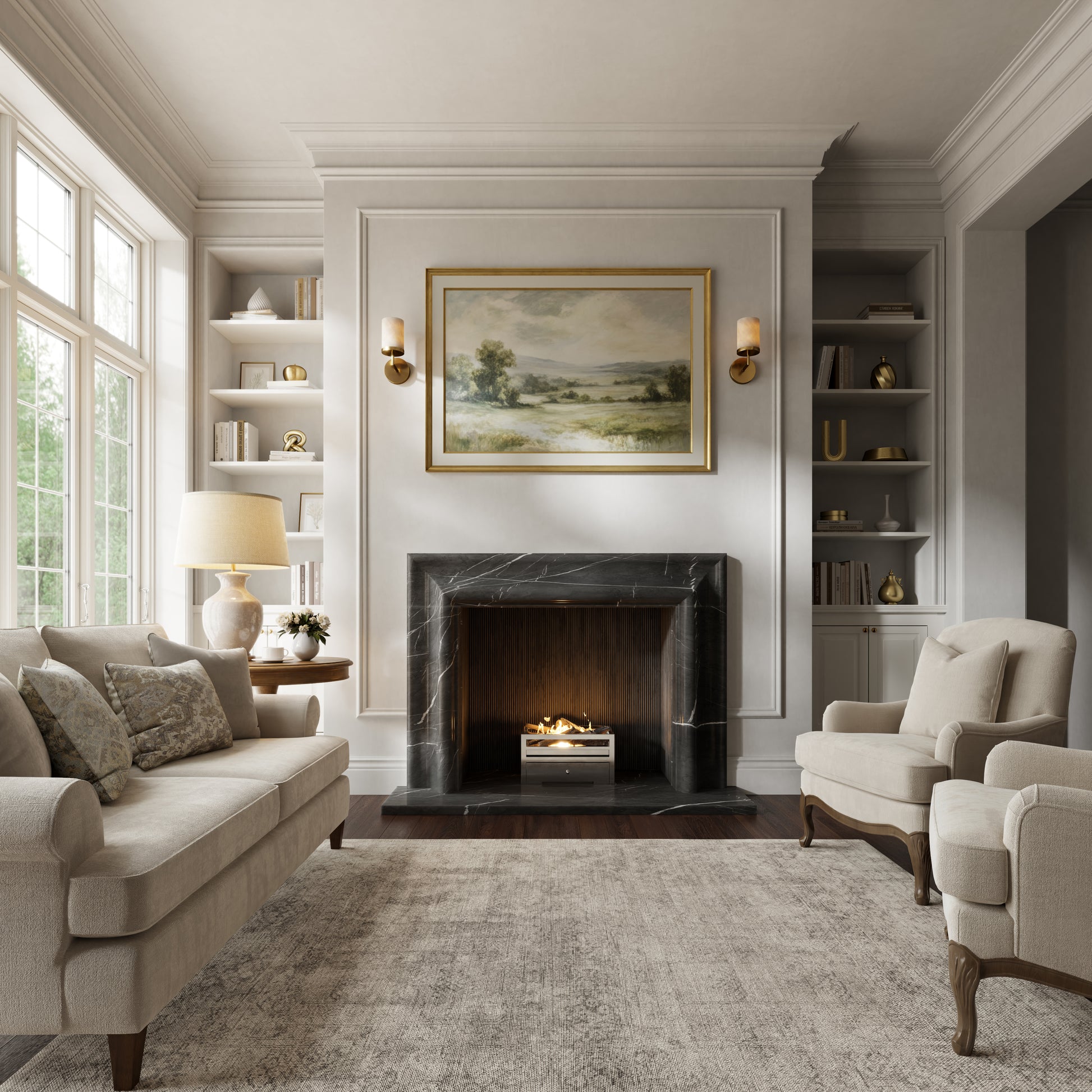 Carmina Pietra Grey Honed Marble Fireplace 1500mm