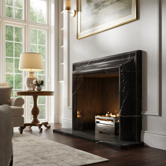 Carmina Pietra Grey Honed Marble Fireplace 1500mm