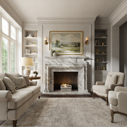 Carrington Arabescato Honed Marble Fireplace 1700mm