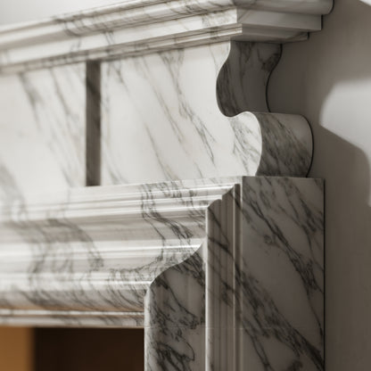 Carrington Arabescato Honed Marble Fireplace 1700mm