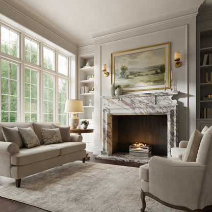 Carrington Calacatta Viola Honed Marble Fireplace 1700mm