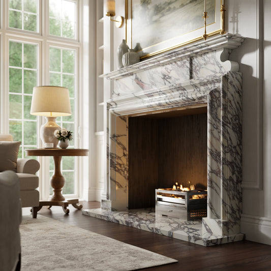 Carrington Calacatta Viola Honed Marble Fireplace 1700mm