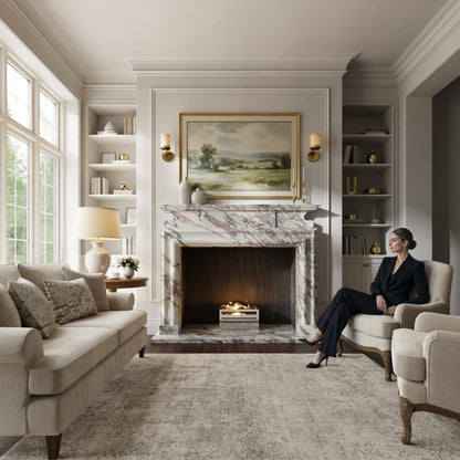 Carrington Calacatta Viola Honed Marble Fireplace 1700mm