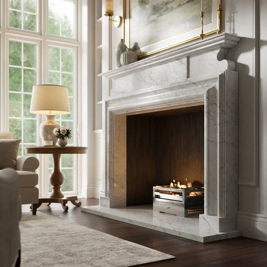 Carrington Carrara Honed Marble Fireplace 1700mm
