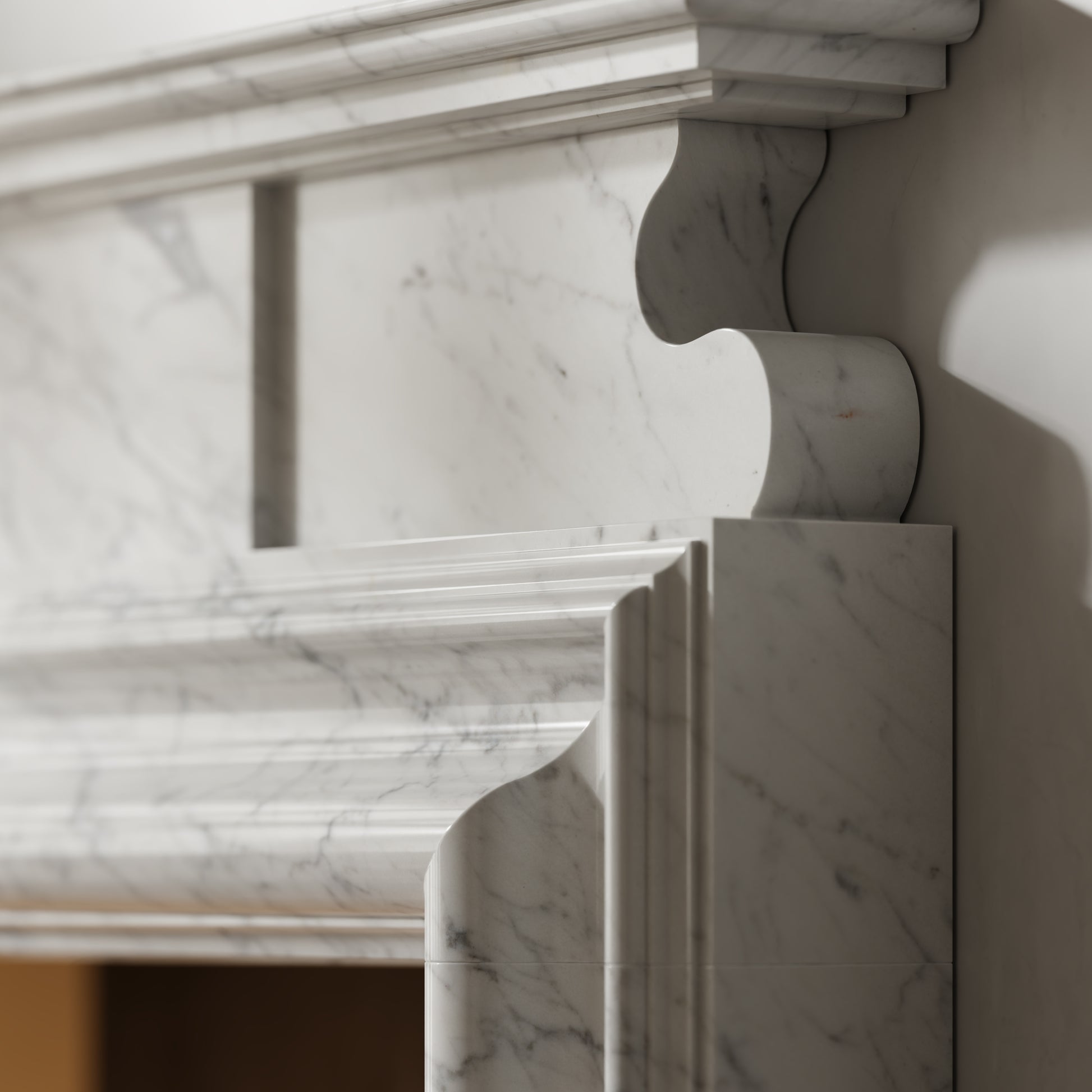 Carrington Carrara Honed Marble Fireplace 1700mm