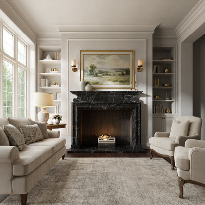 Carrington Nero Marquina Honed Marble Fireplace 1700mm