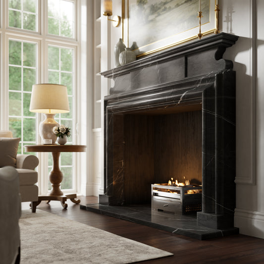 Carrington Pietra Grey Honed Marble Fireplace 1700mm