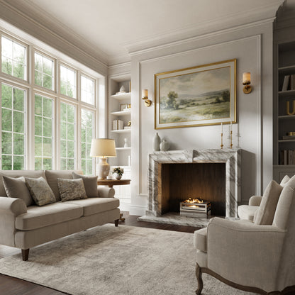 Chalis Arabescato Honed Marble Fireplace 1500mm