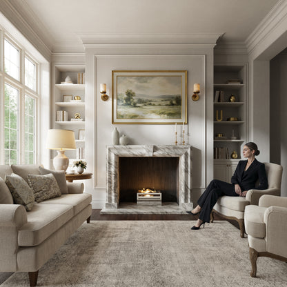 Chalis Arabescato Honed Marble Fireplace 1500mm
