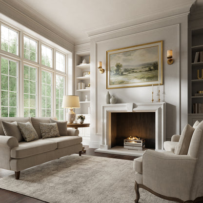 Chalis Beige Limestone Honed Marble Fireplace 1500mm