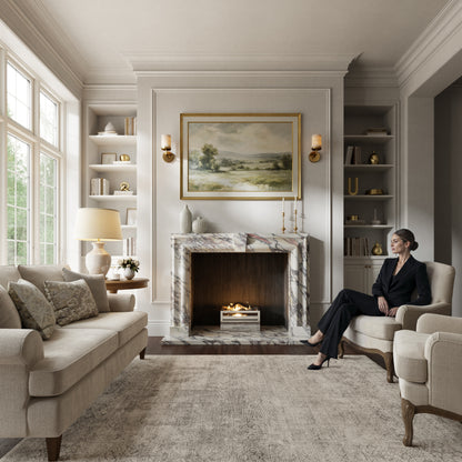 Chalis Calacatta Viola Honed Marble Fireplace 1500mm