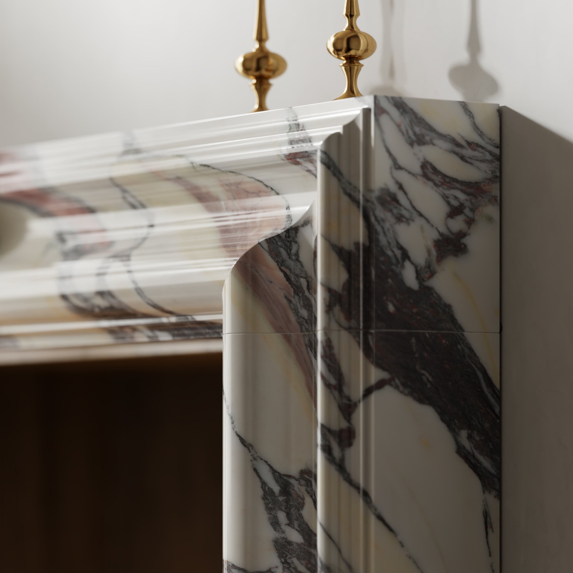 Chalis Calacatta Viola Honed Marble Fireplace 1500mm