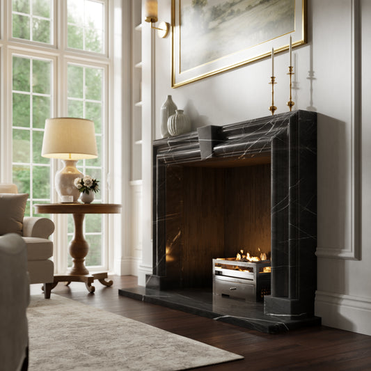 Chalis Pietra Grey Honed Marble Fireplace 1500mm