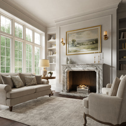 Chambord Arabescato Honed Marble Fireplace 1600mm