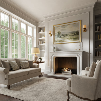 Chambord Beige Limestone Honed Marble Fireplace 1600mm