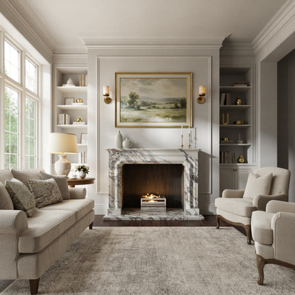 Chambord Calacatta Viola Honed Marble Fireplace 1600mm