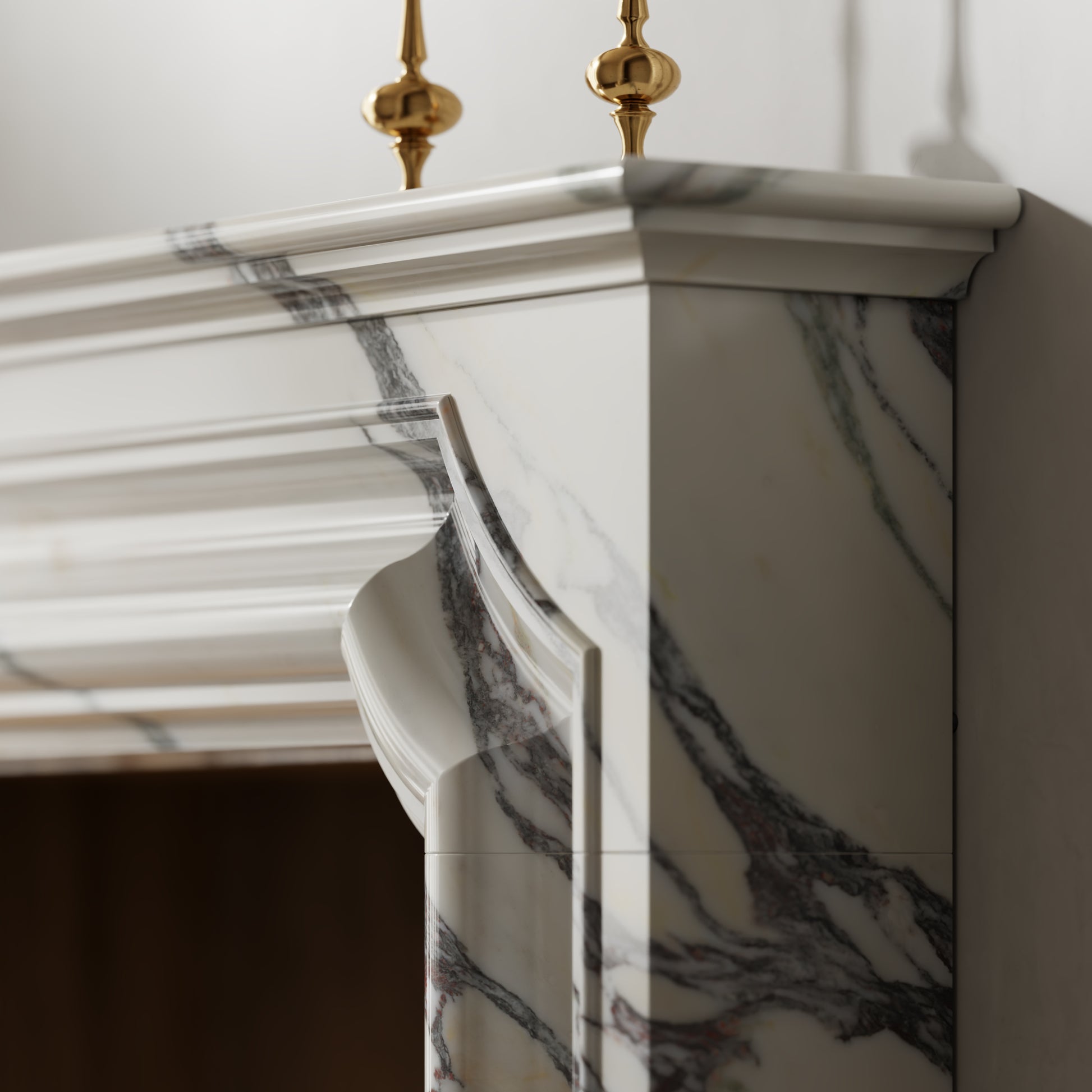 Chambord Calacatta Viola Honed Marble Fireplace 1600mm