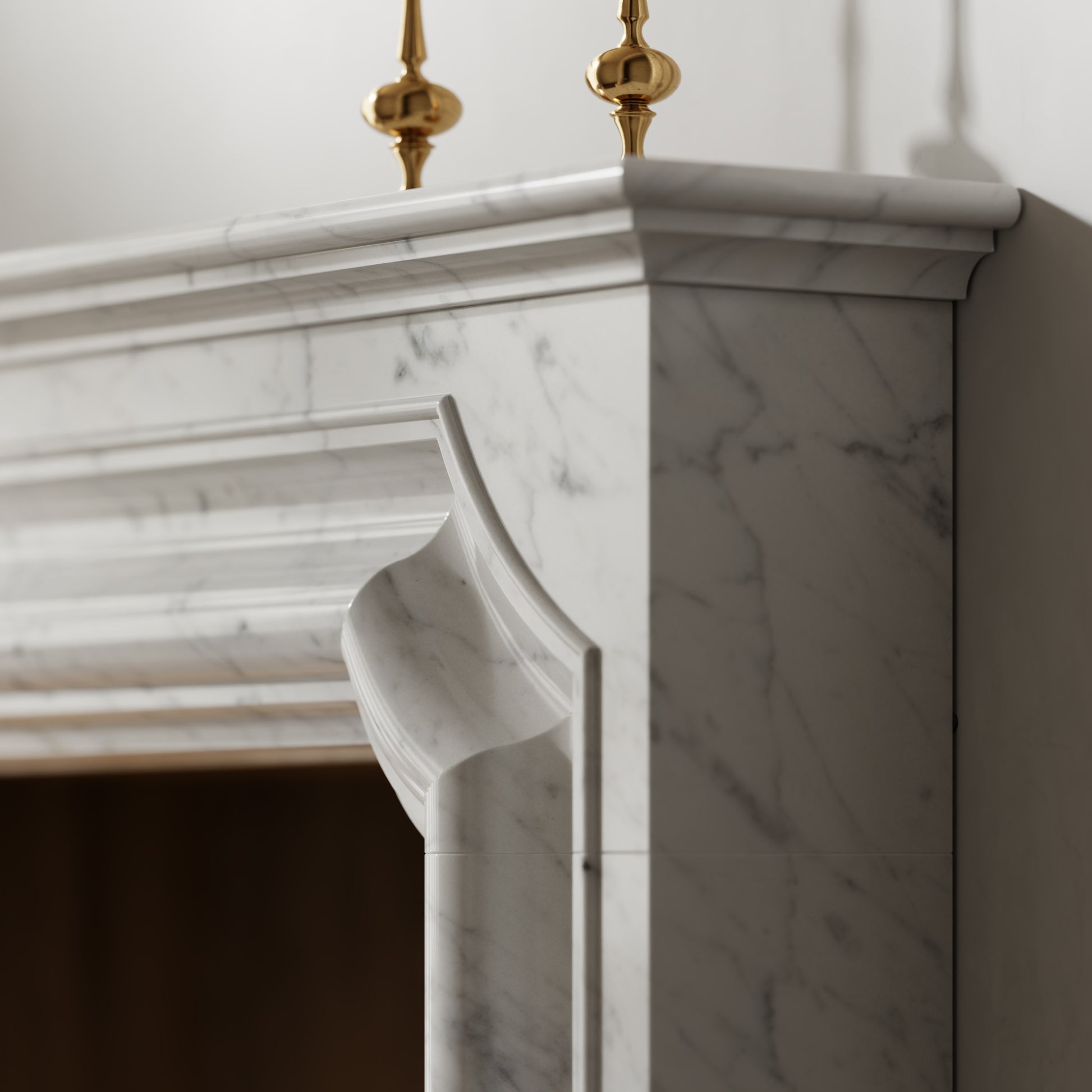 Chambord Carrara Honed Marble Fireplace 1600mm