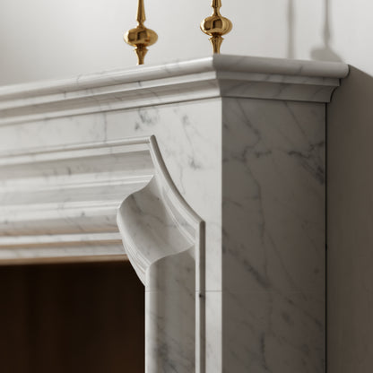 Chambord Carrara Honed Marble Fireplace 1600mm