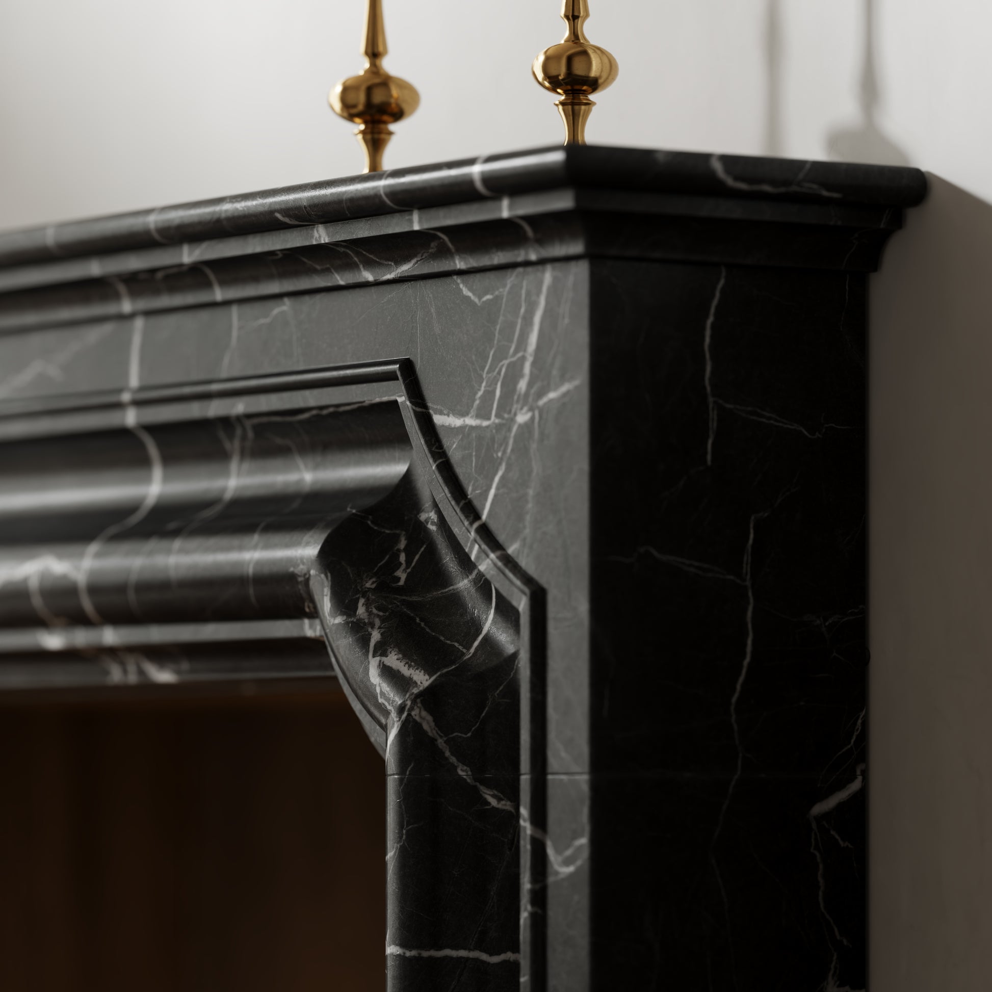 Chambord Nero Marquina Honed Marble Fireplace 1600mm