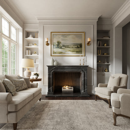 Chambord Pietra Grey Honed Marble Fireplace 1600mm