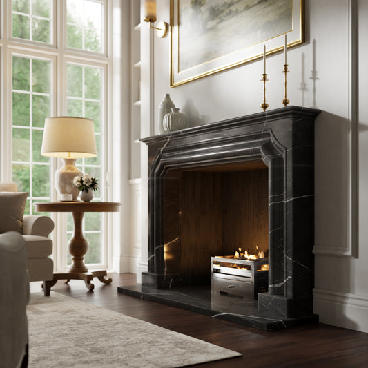 Chambord Pietra Grey Honed Marble Fireplace 1600mm