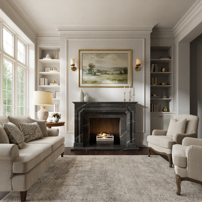 Chambord Pietra Grey Honed Marble Fireplace 1600mm