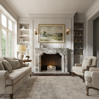 Chantilly Arabescato Honed Marble Fireplace 1720mm