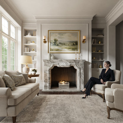 Chantilly Arabescato Honed Marble Fireplace 1720mm