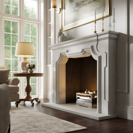 Chantilly Beige Limestone Honed Marble Fireplace 1720mm