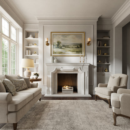 Chantilly Beige Limestone Honed Marble Fireplace 1720mm
