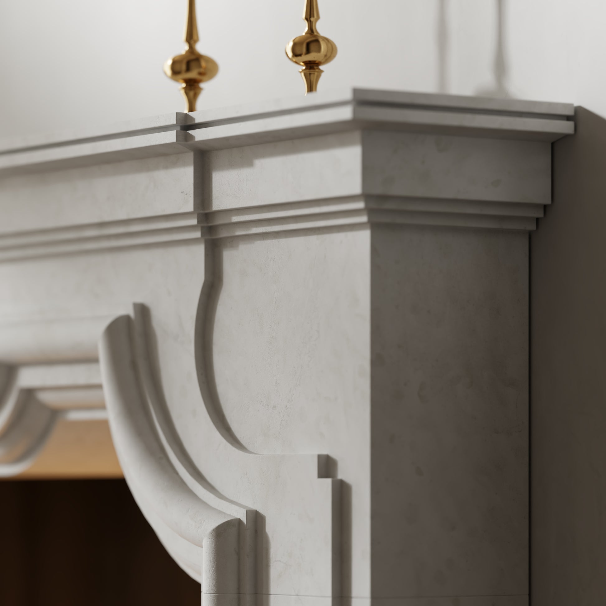 Chantilly Beige Limestone Honed Marble Fireplace 1720mm